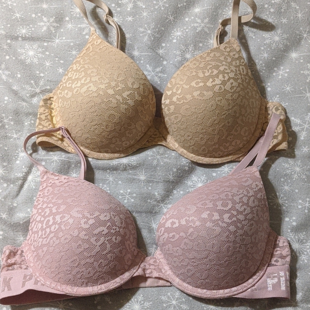 Pink push up bras